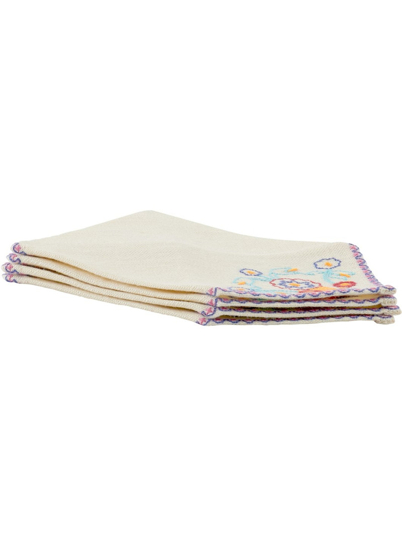 BODE Four-Pack Off-White Garden Party Cocktail Napkins outlook