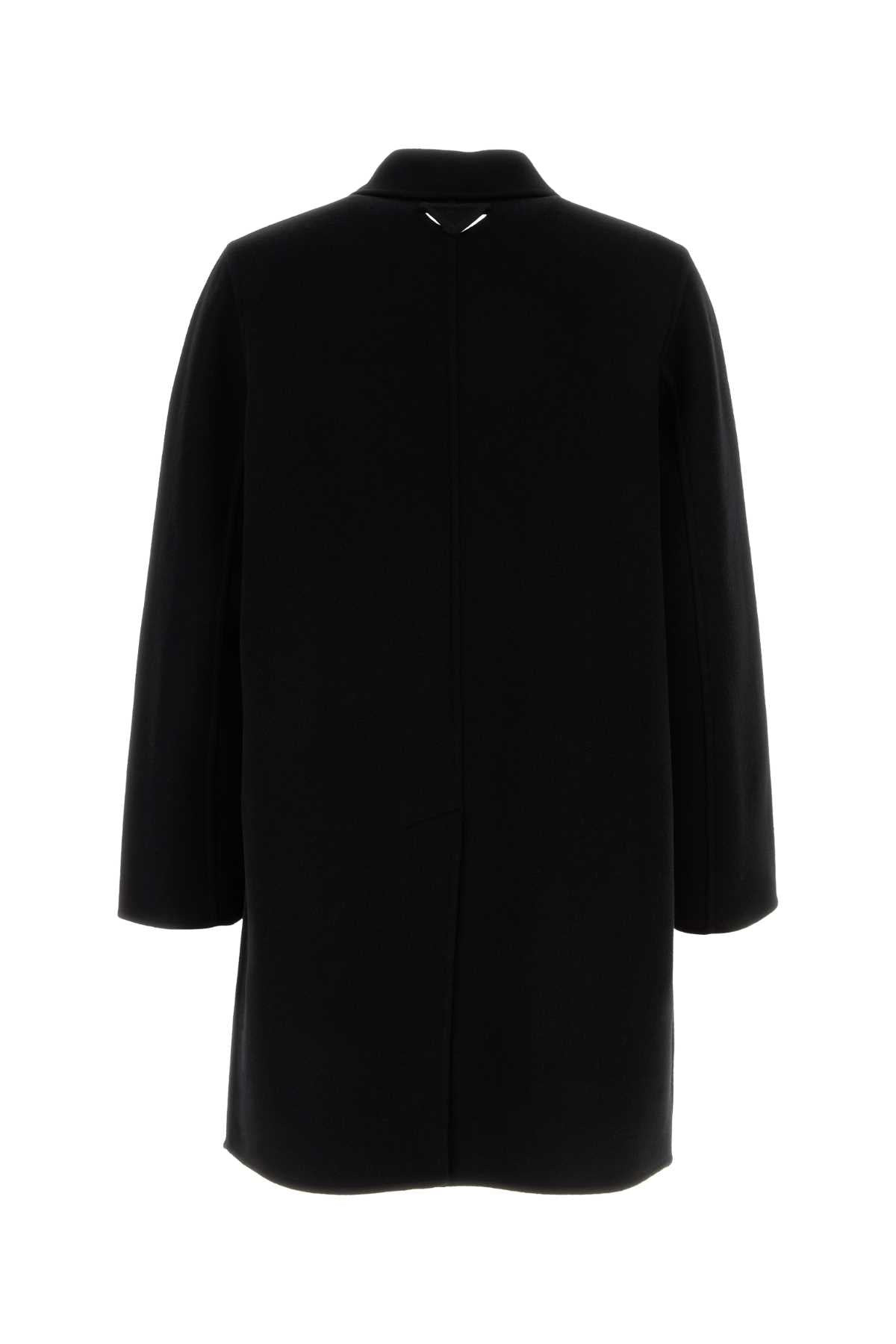 Prada Men Black Cashmere And Wool Coat - 2