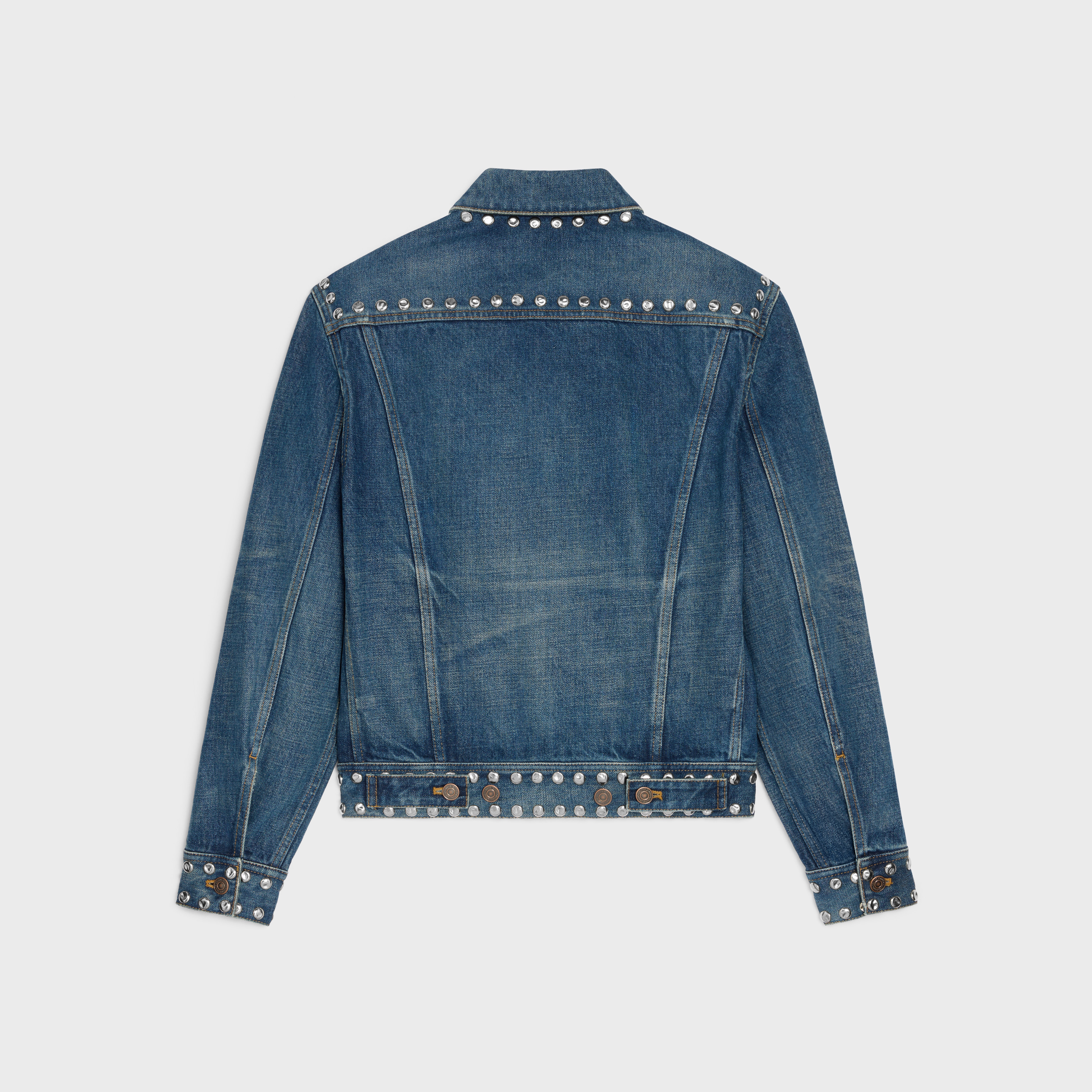 70's trucker jacket in dark union wash denim - 2