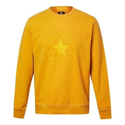 Men's Converse Logo Printing Round Neck Pullover Yellow 10020819-740 - 1