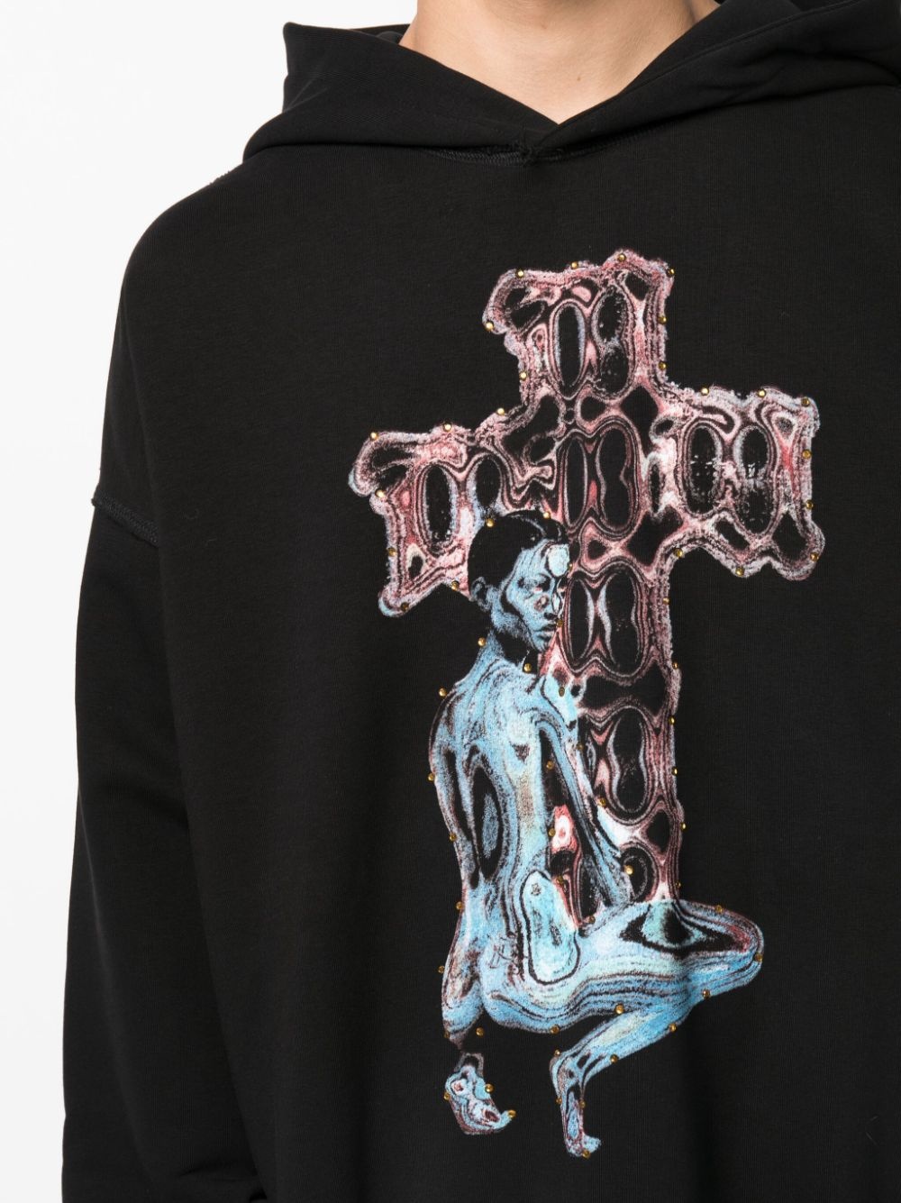 graphic-print cotton-blend hoodie - 5