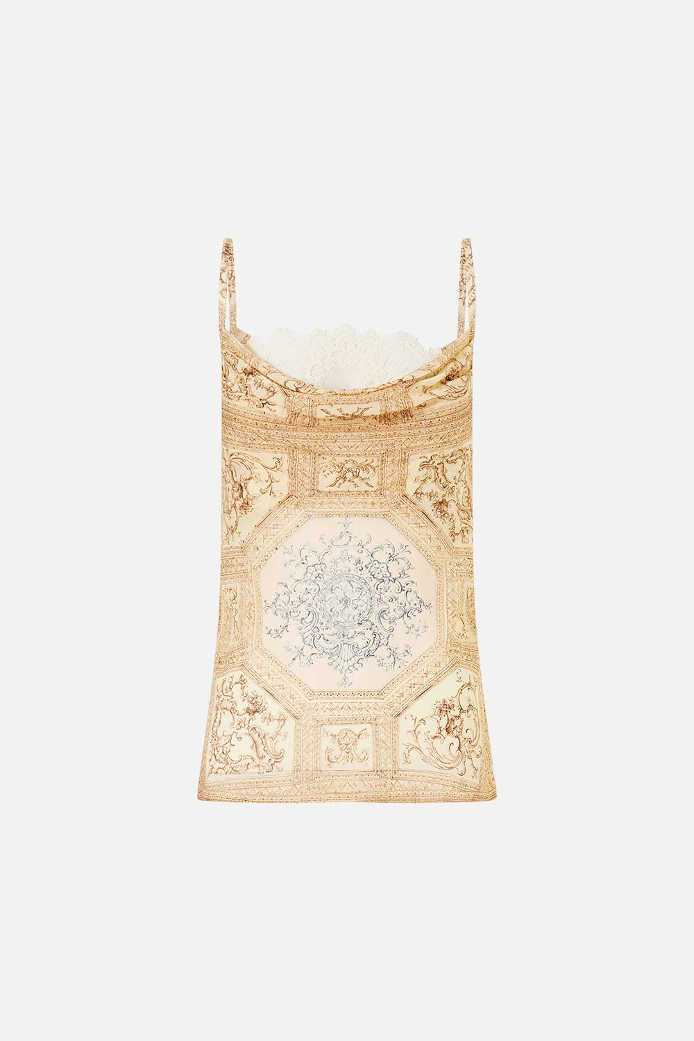 COWL NECK CAMI WITH LACE - 1
