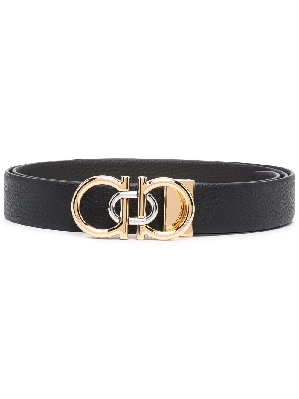 logo-plaque leather belt - 1