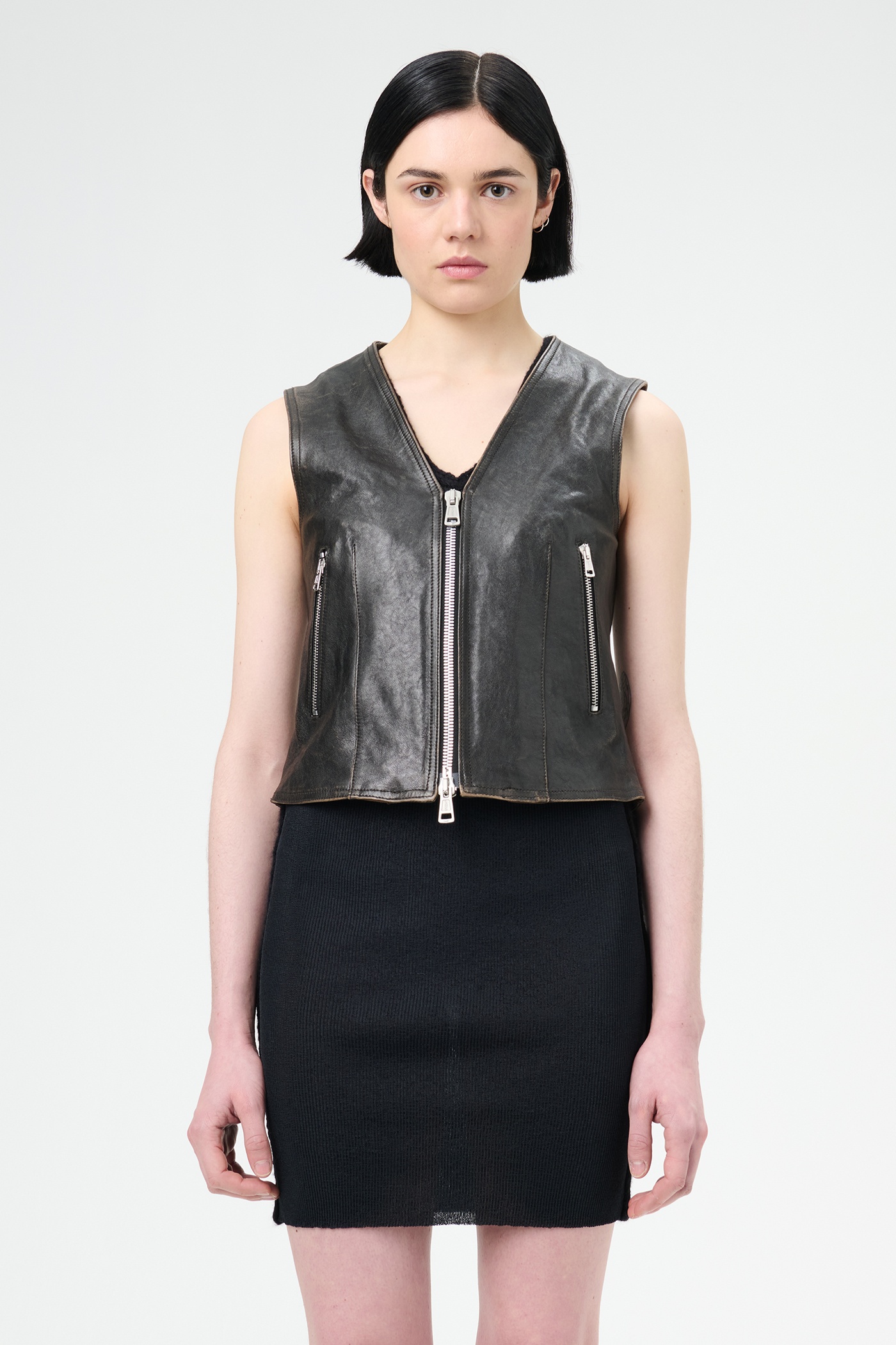Ripley Vest Worn Brown Lambskin - 4