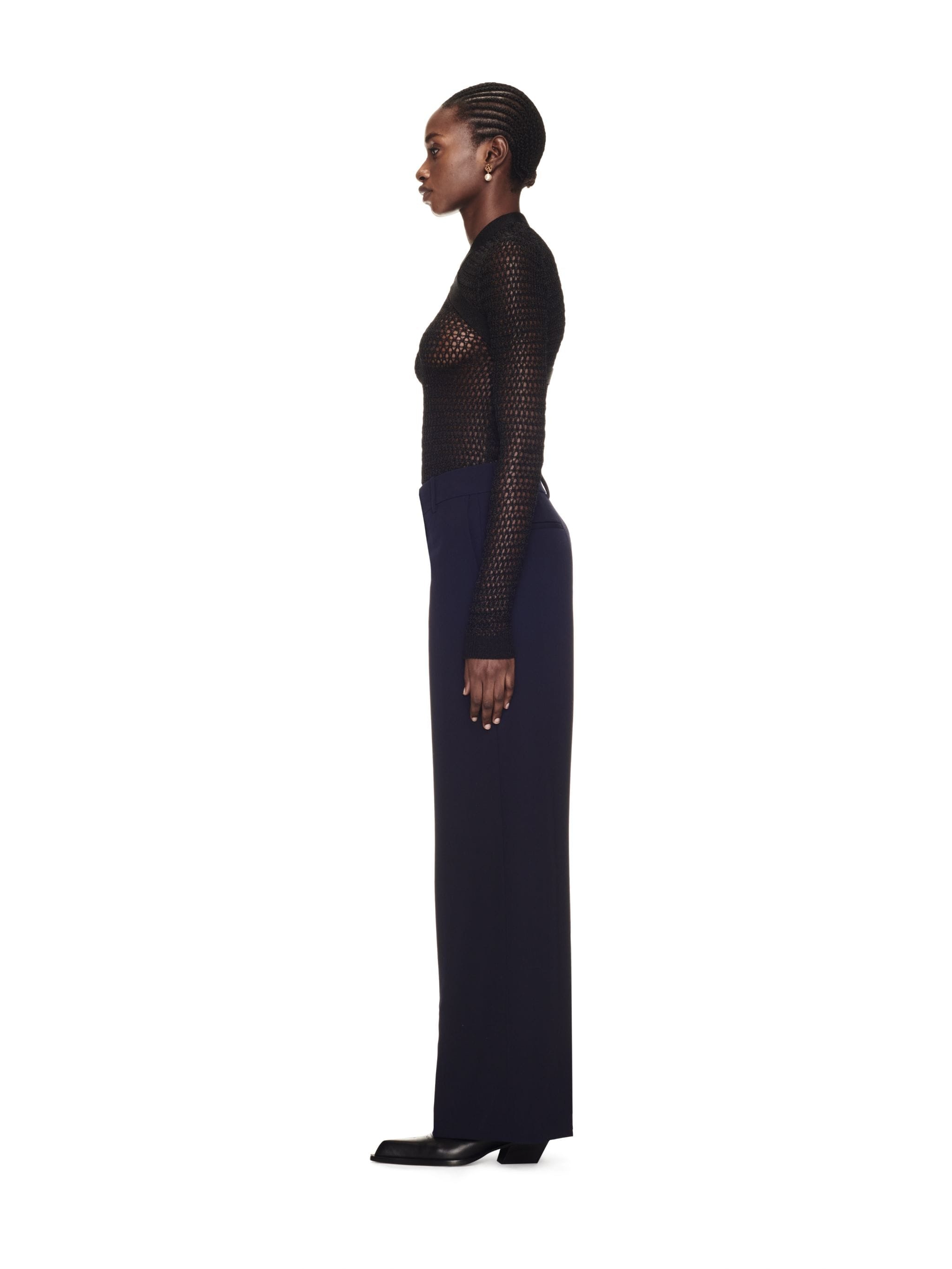 Shiny Net Knit Vneck - 3