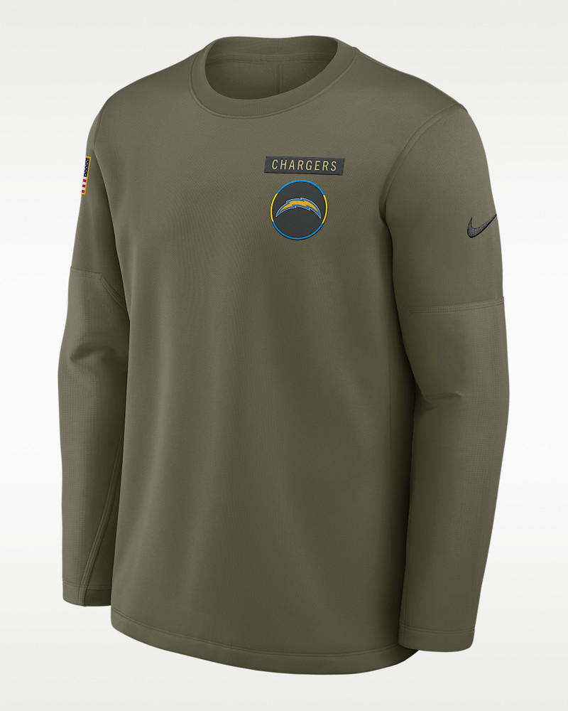 Los Angeles Chargers Salute to Service Sideline Triumphant Win Coach Men's Nike NFL Pullover Crew 1