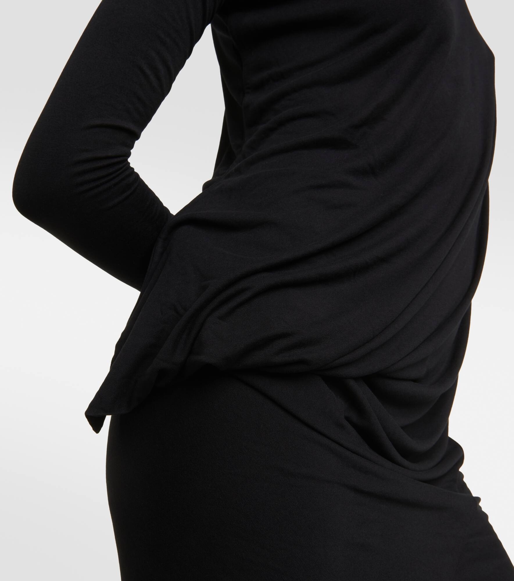 Lilies draped jersey midi dress - 5