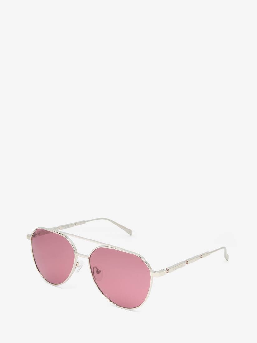 Metal Plaque Pilot Sunglasses - 3