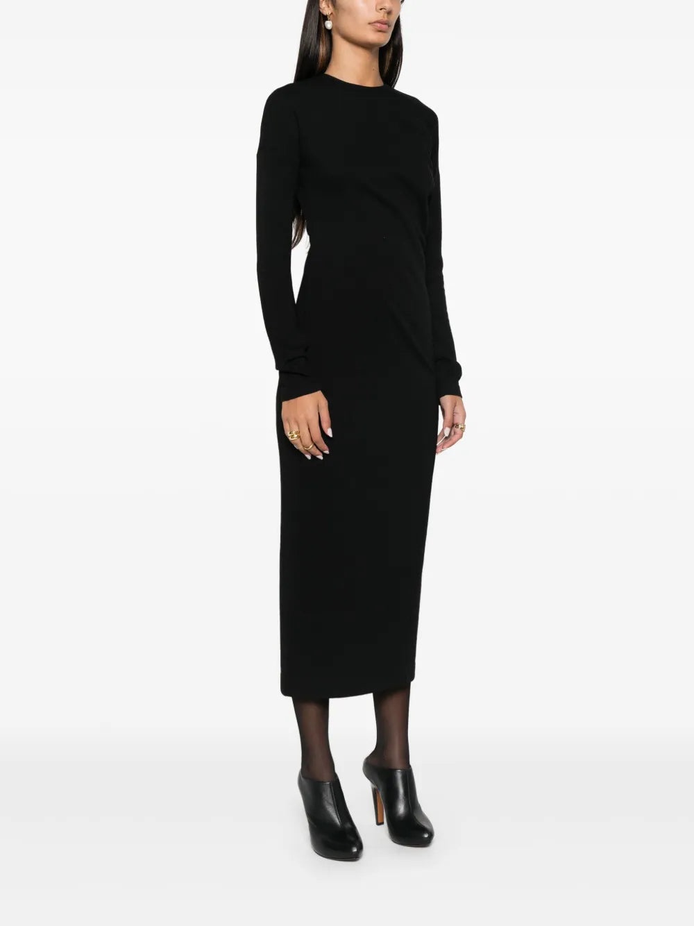 Toteme Asymmetric Gathered Jersey Midi Dress - 3