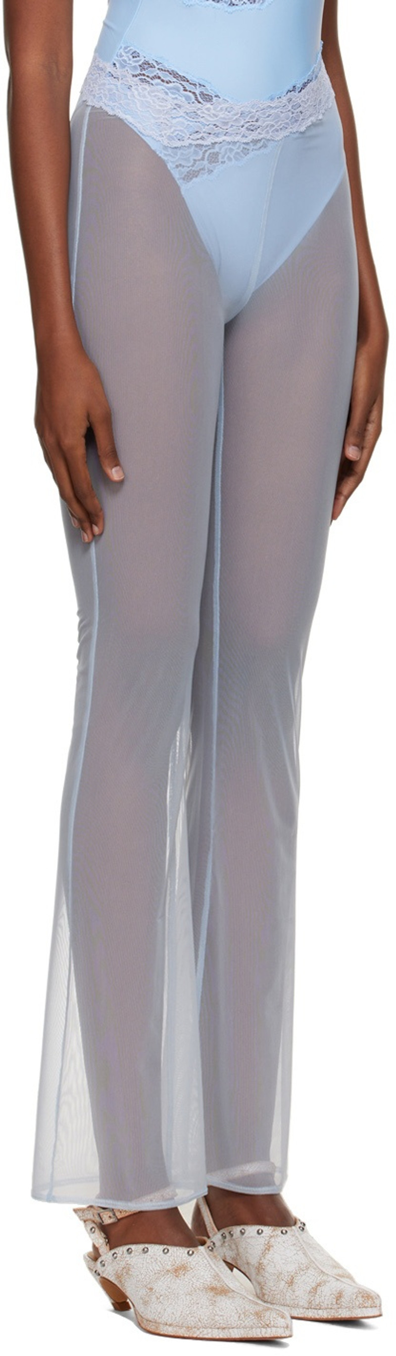 VAILLANT SSENSE Exclusive Blue Sheer Trousers outlook