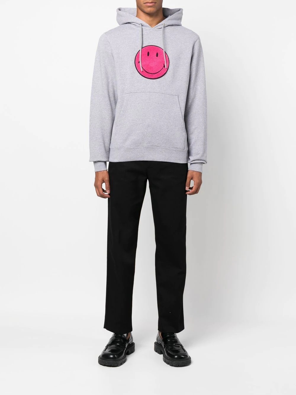 Smiley patch pullover hoodie - 2