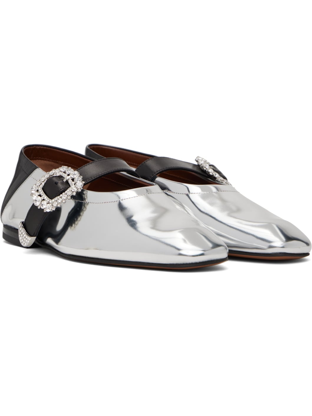 Silver Glide Ballerina Flats - 4