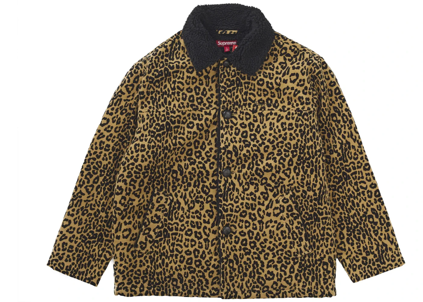 Supreme Kindermann Uncut Corduroy Car Coat Leopard - 1