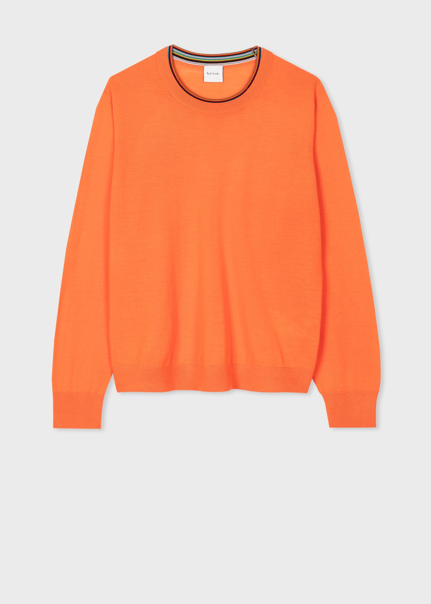 Orange Crew Neck 'Signature Stripe' Sweater - 1