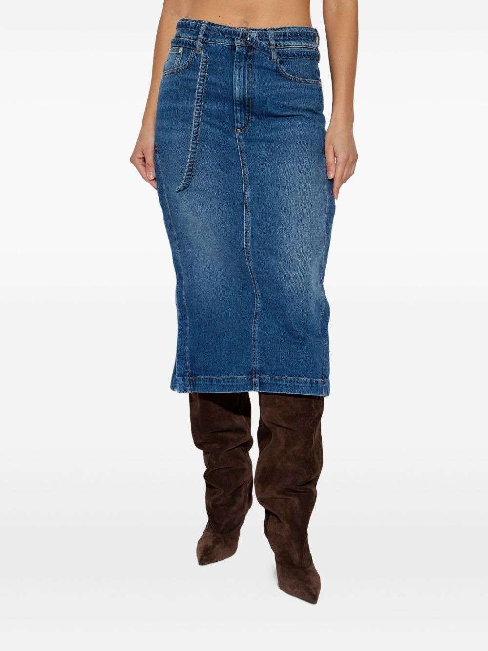 belted denim skirt - 3