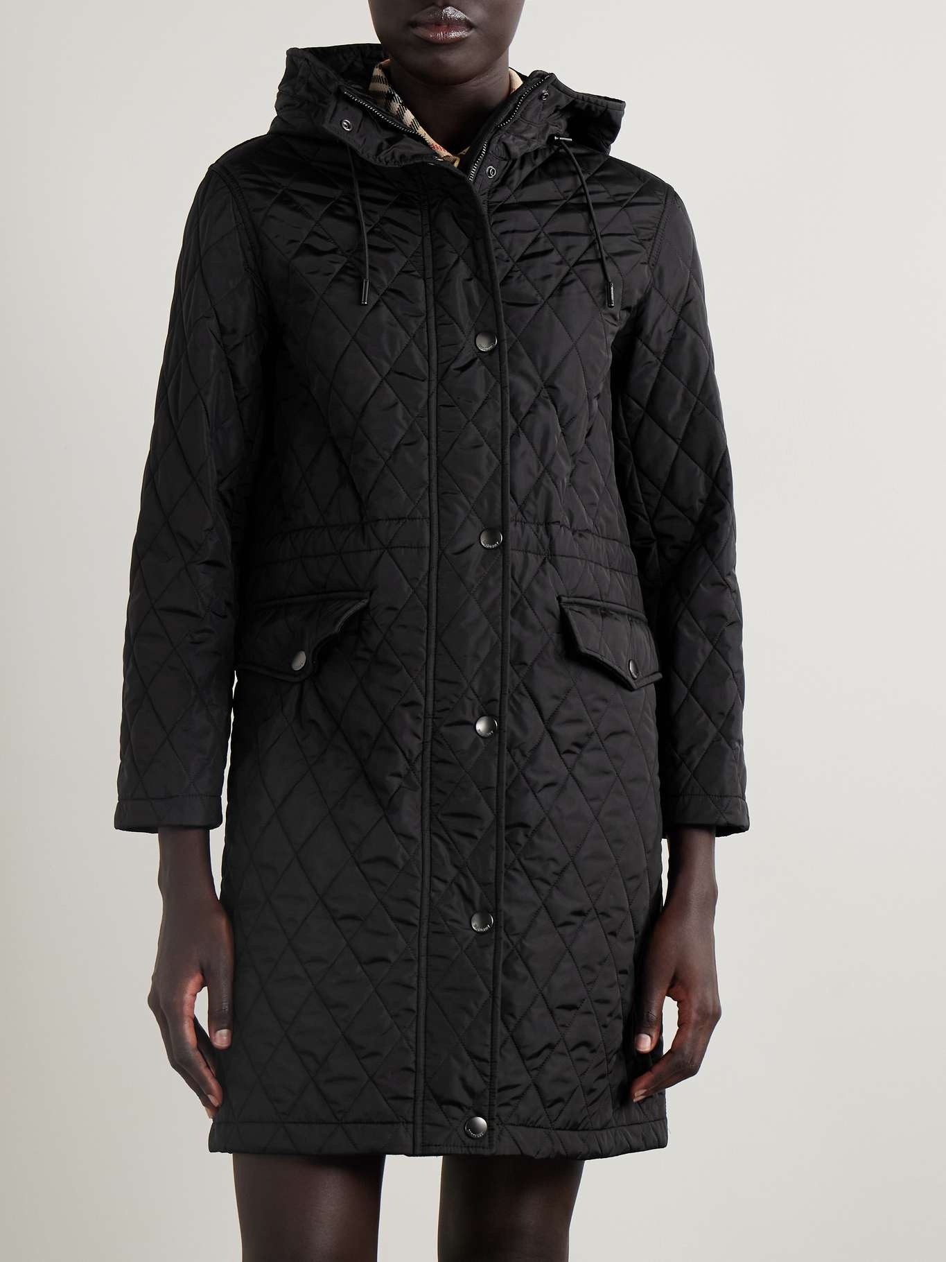 Hooded quilted shell jacket Black - 3