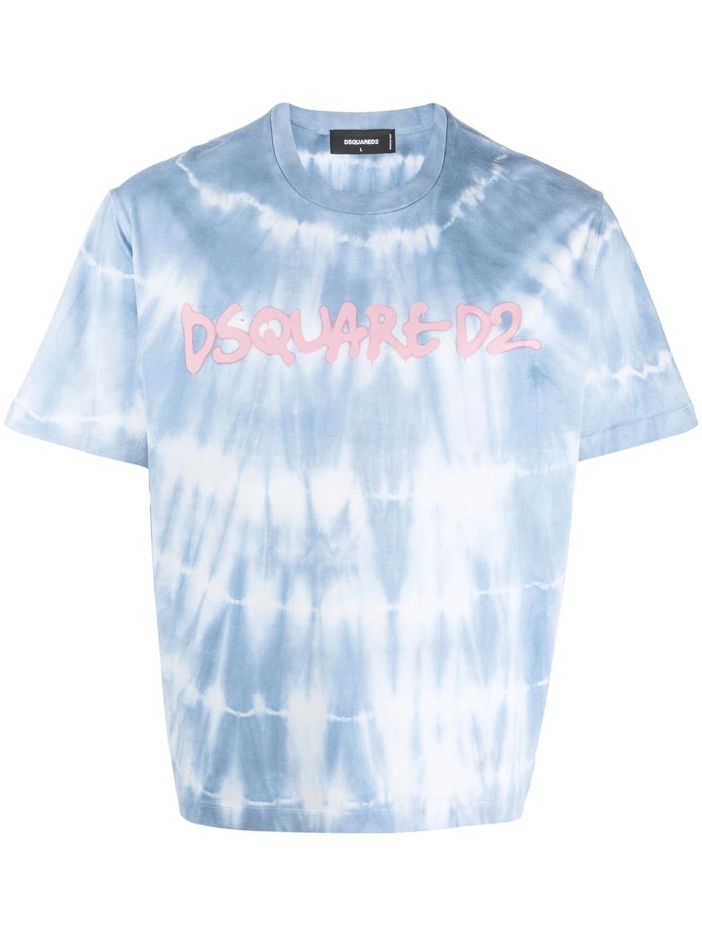 logo-print tie-dye cotton T-shirt - 1