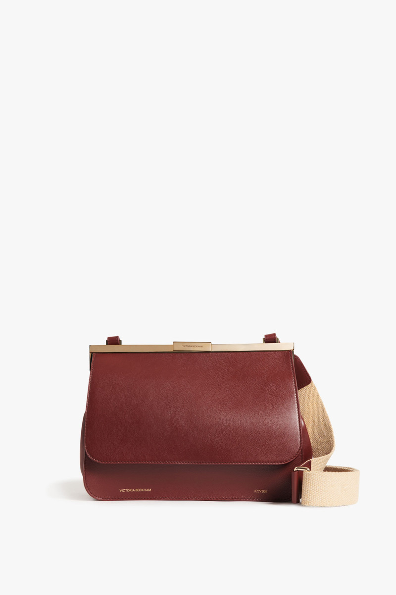 Frame Satchel Bag In Burgundy Leather 1