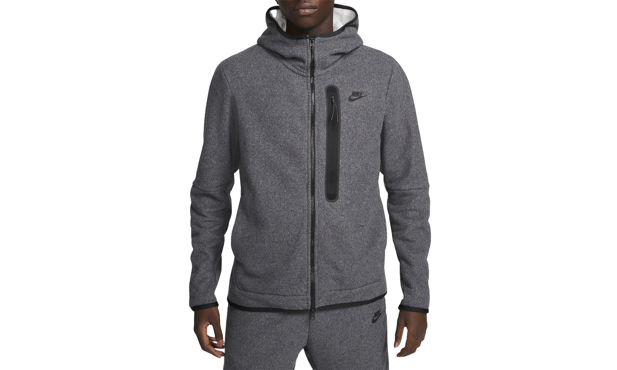 Men S Full-zip Winterized Hoodie "Silver" - 1
