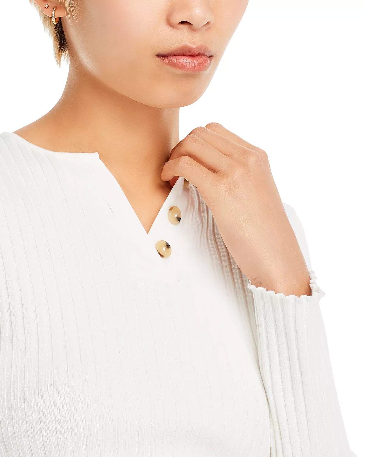 Rib Long Sleeve Henley - 6