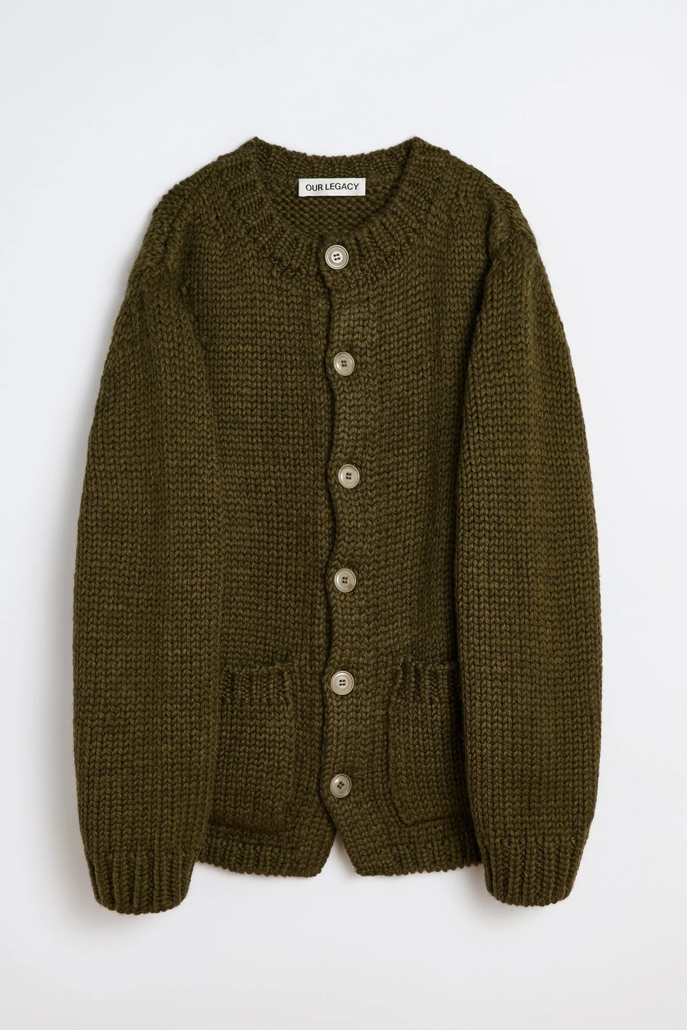Over Cardigan Olive Mega Alpaca Wool - 1