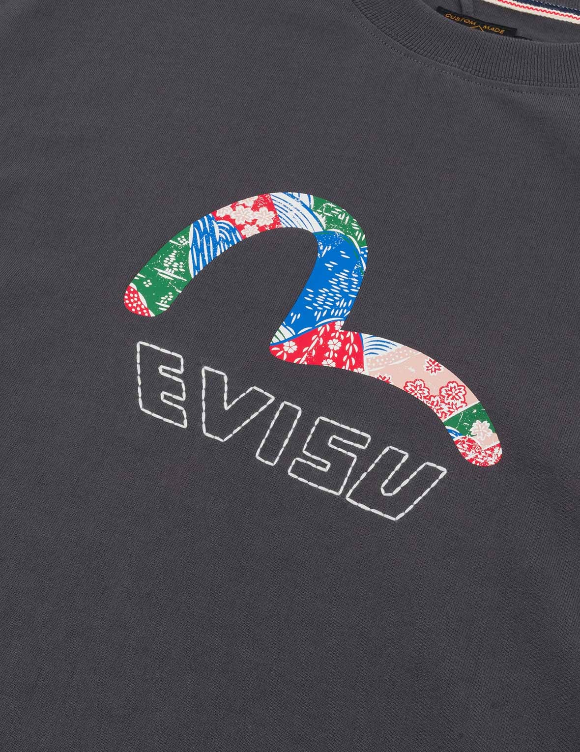 Seagull Print and Japanese Patch Logo Relax Fit T-shirt - 5