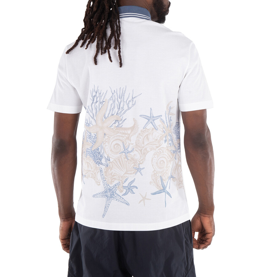 Versace Starfish Print Cotton Polo Shirt - 3