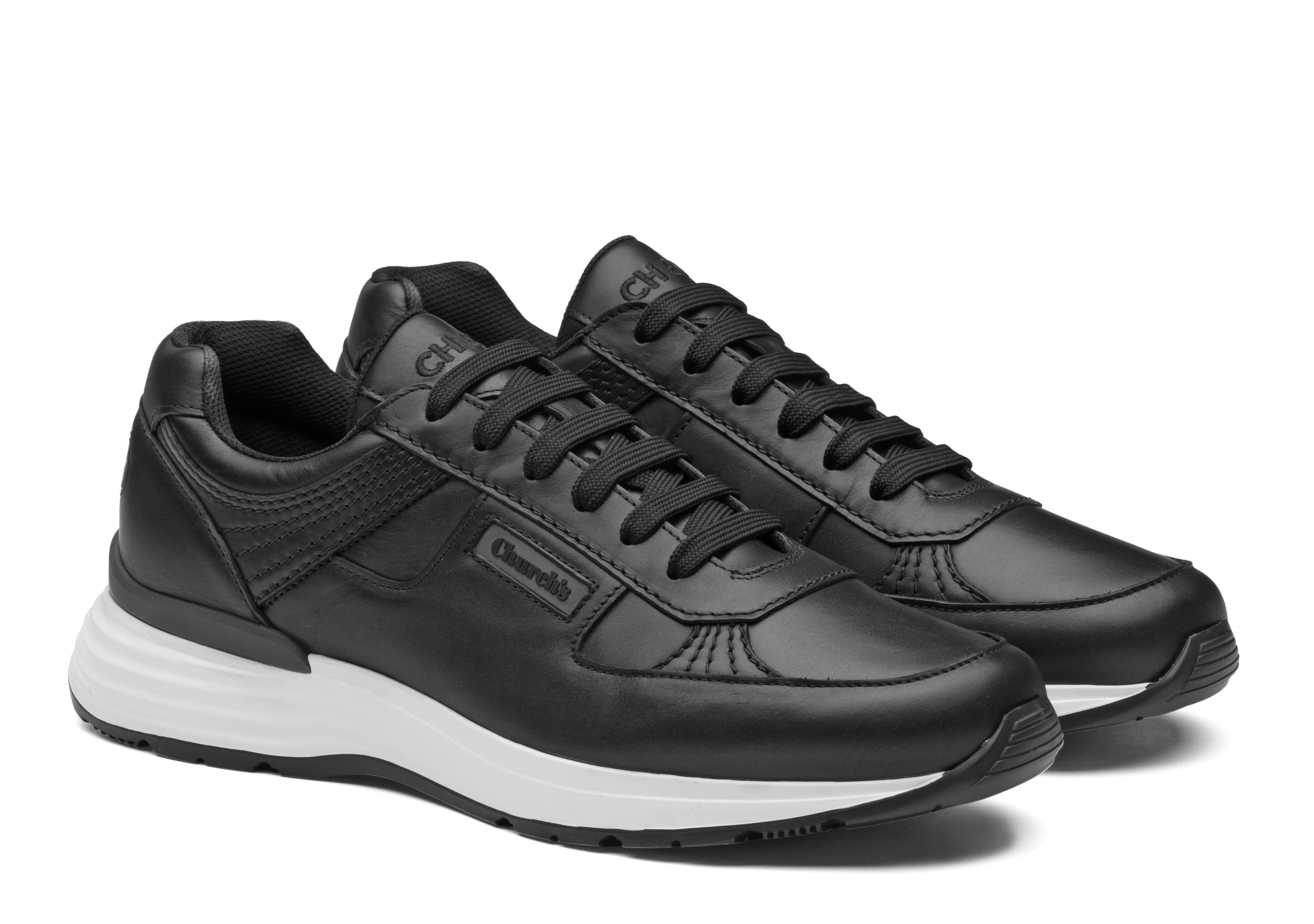 Ch873
Plume Calf Leather Retro Sneaker Black - 2