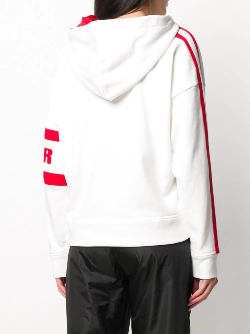 logo-stripe drawstring hoodie - 4