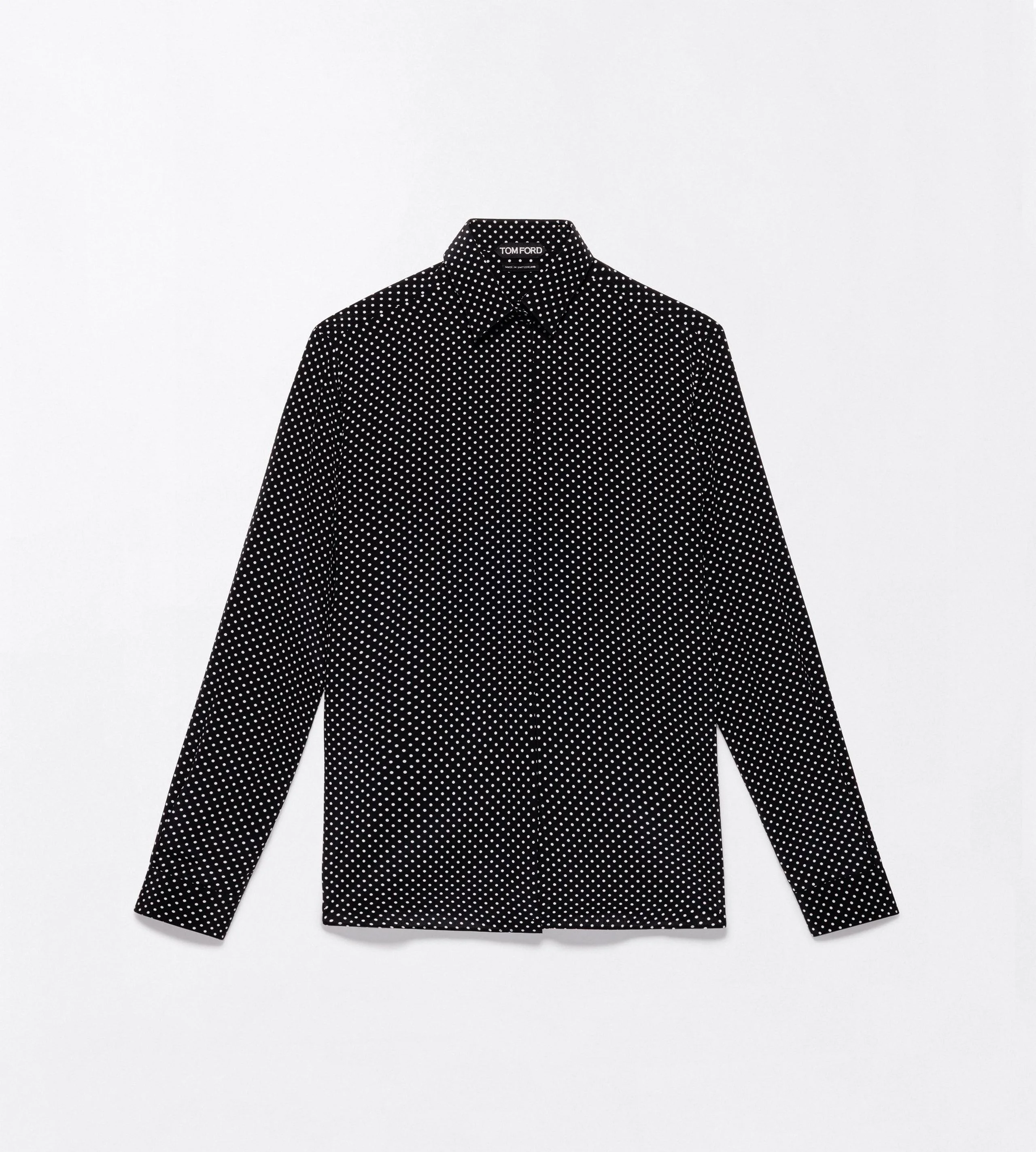 PRINTED POLKA DOT SILK CREPE DE CHINE SHIRT - 1