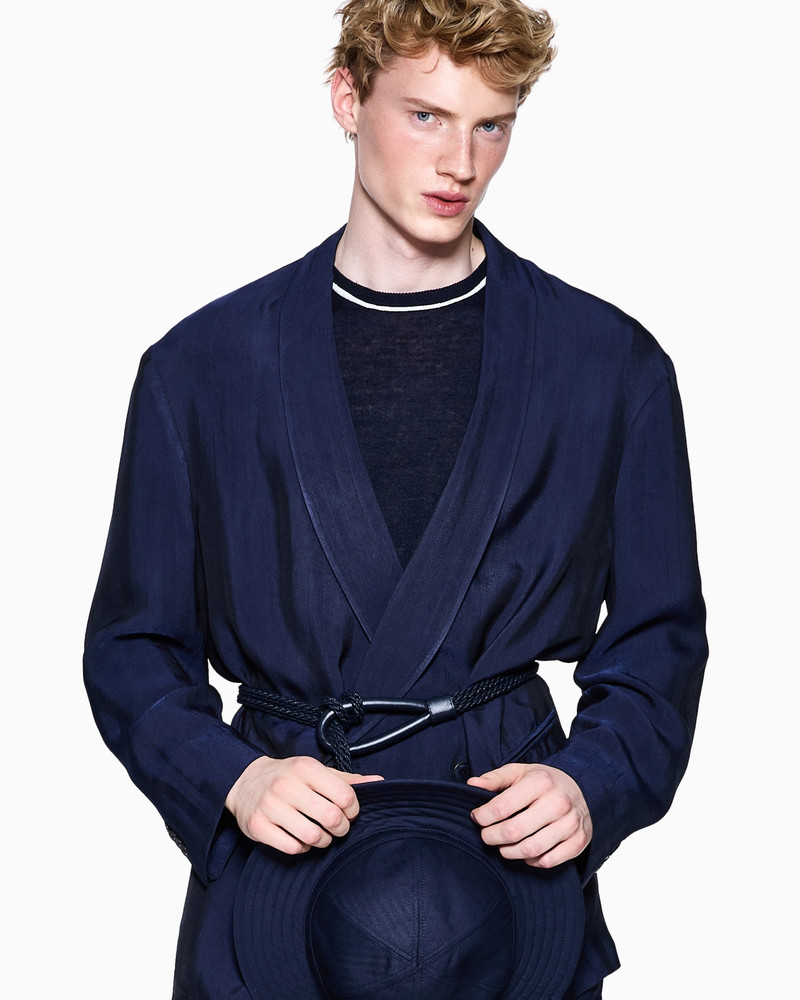 GIORGIO ARMANI CREW-NECK JUMPER IN LINEN AND SILK outlook