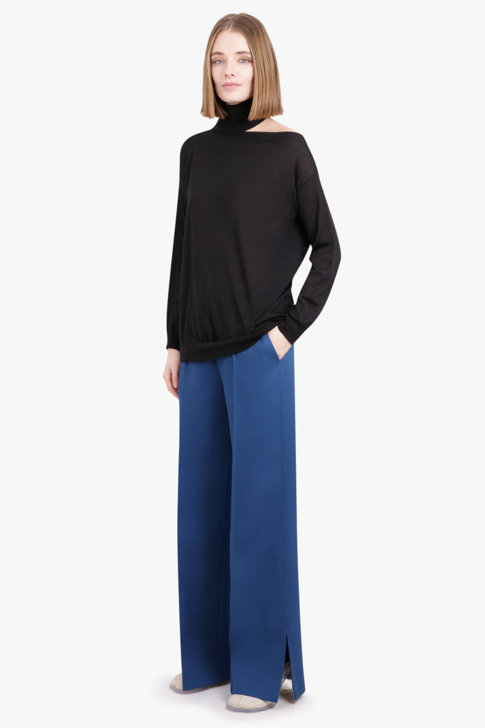 STRAIGHT LEG TAILORED TROUSER | NIGHT SKY - 2