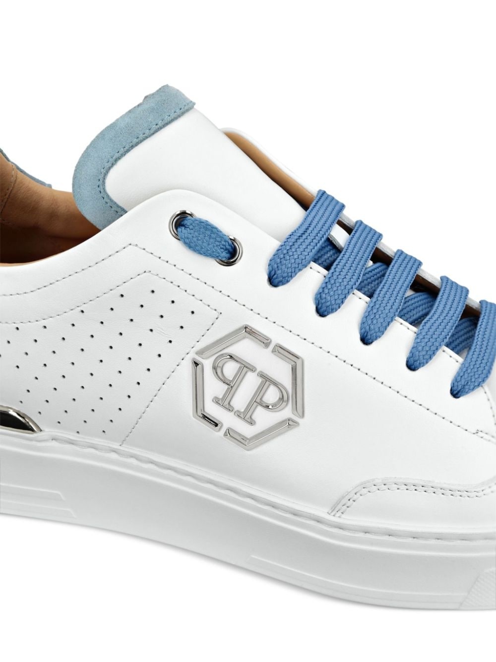 Hexagon panelled low-top sneakers - 5