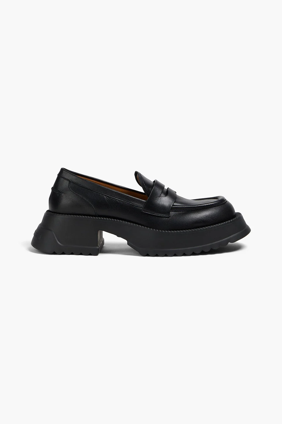 Leather platform loafers - 1
