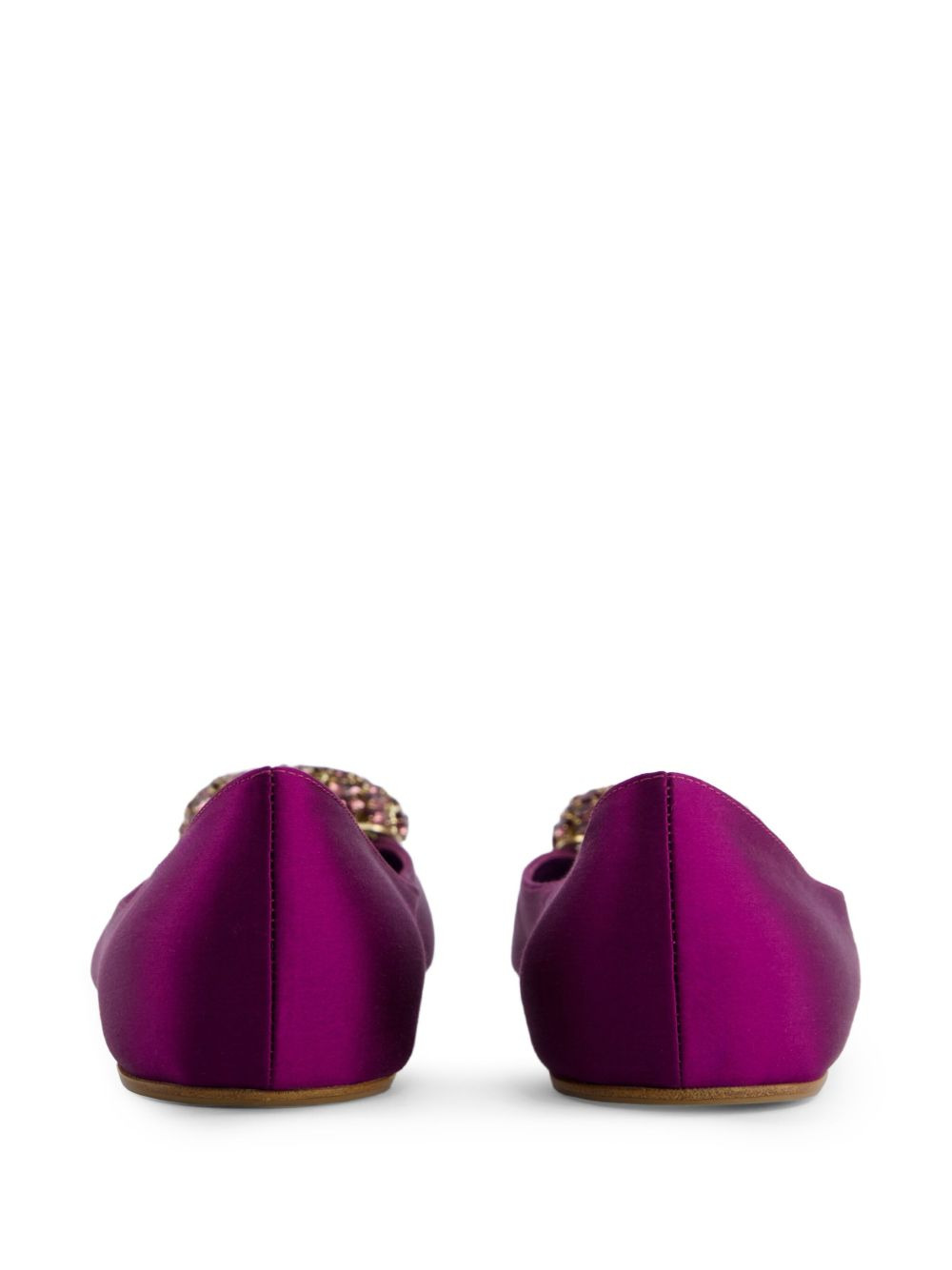 heart-embellished satin ballet flats - 3