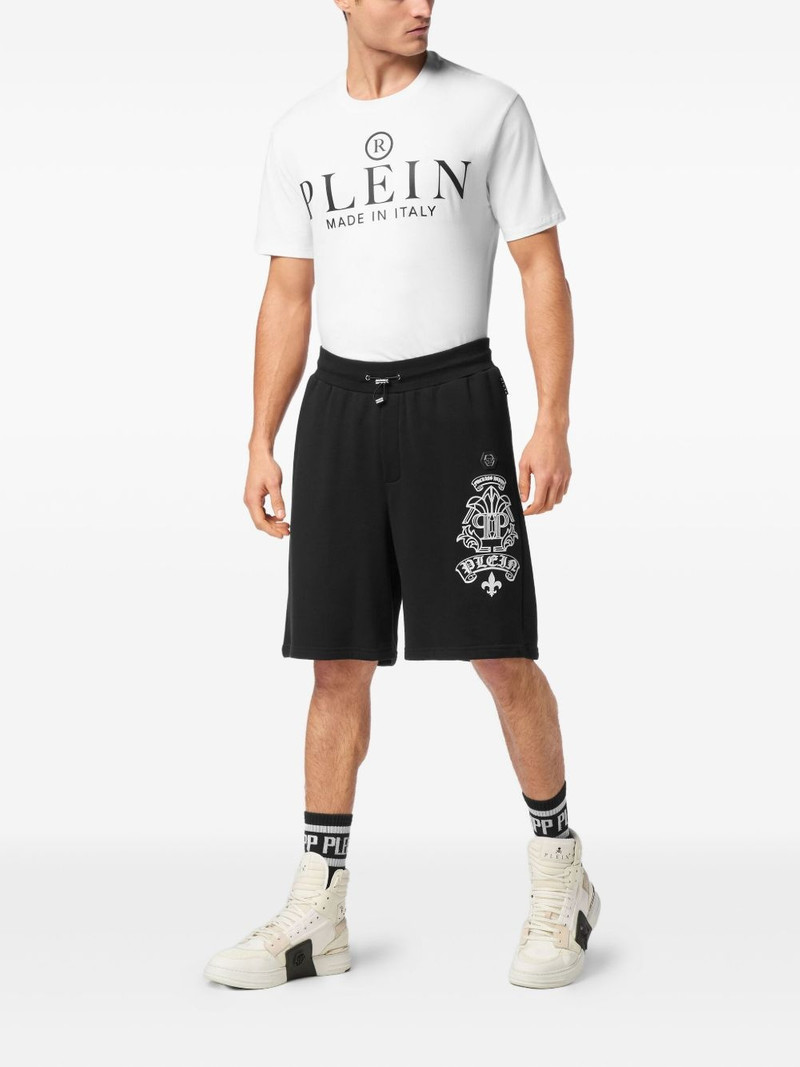 PHILIPP PLEIN logo-print track shorts outlook