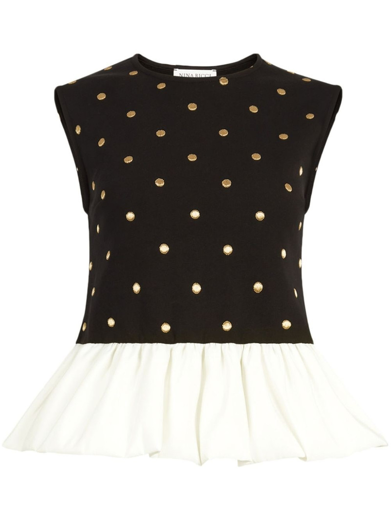 polka dot peplum top 1