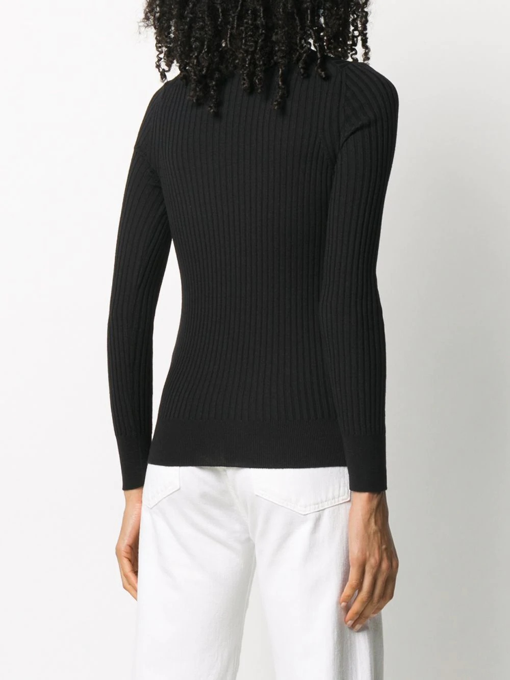 jacquard logo ribbed jumper - 4