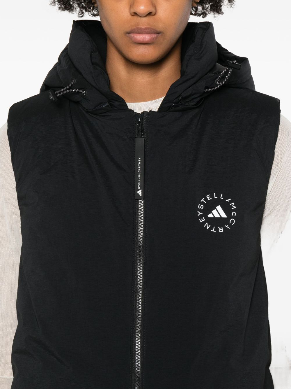 hooded zip-front waistcoat - 5