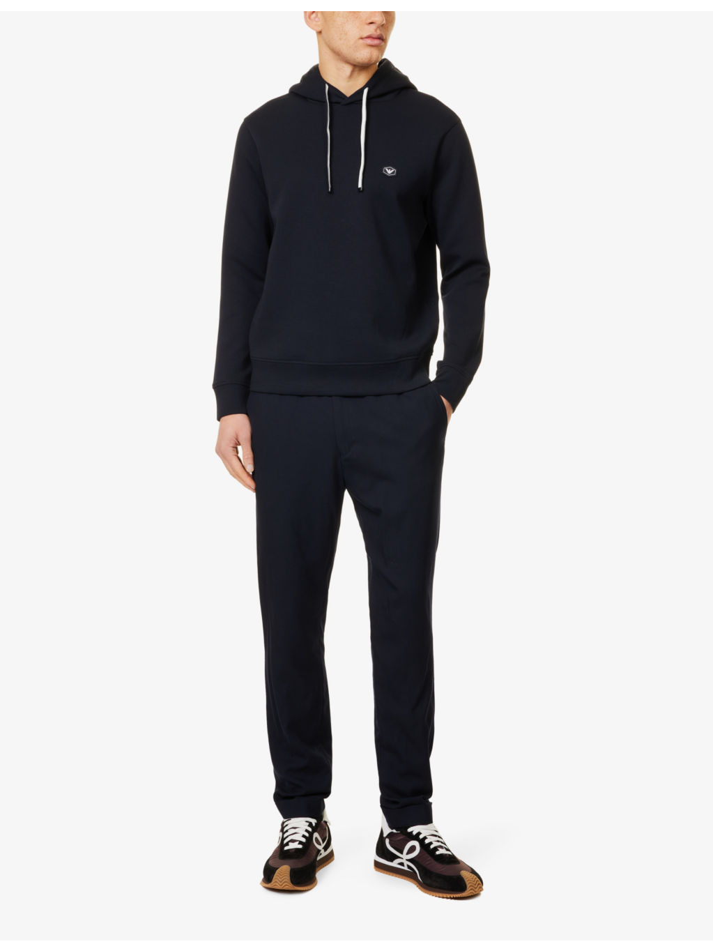 Logo-embroidered relaxed-fit stretch-cotton blend hoody - 2