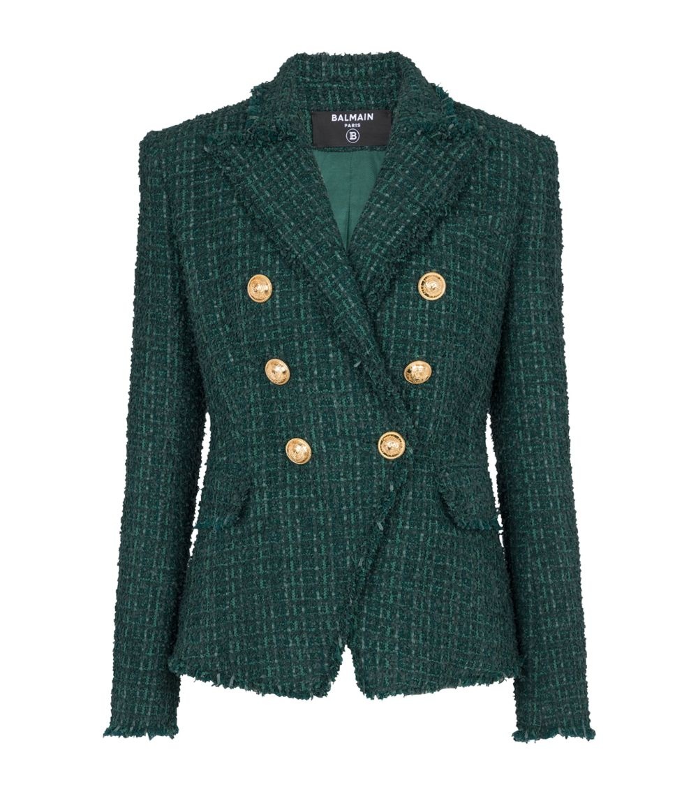 Balmain Tweed Double-Breasted Blazer harrods REVERSIBLE