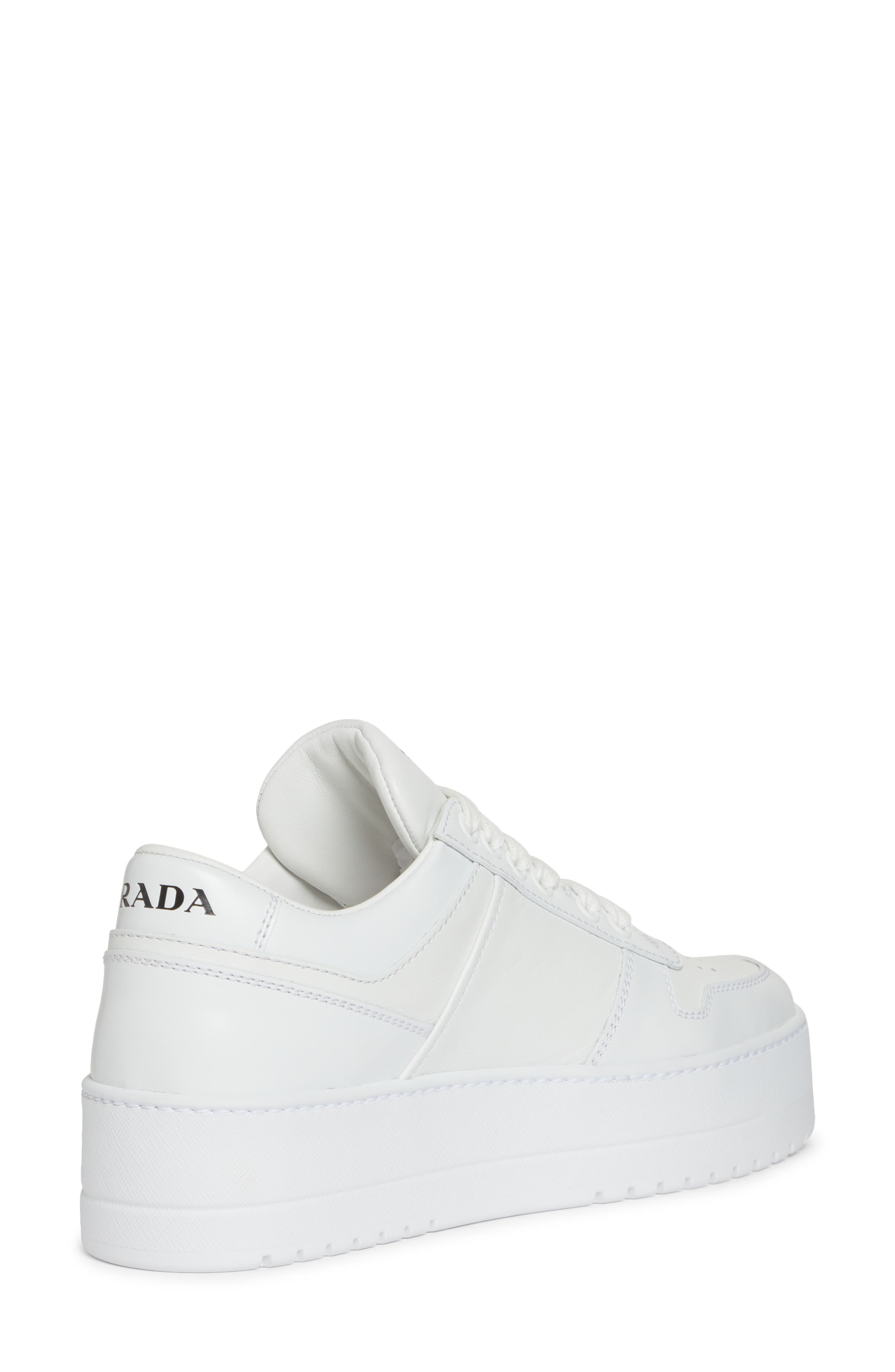 Prada Flatform Downtown Leather Sneaker in Bianco at Nordstrom - 2