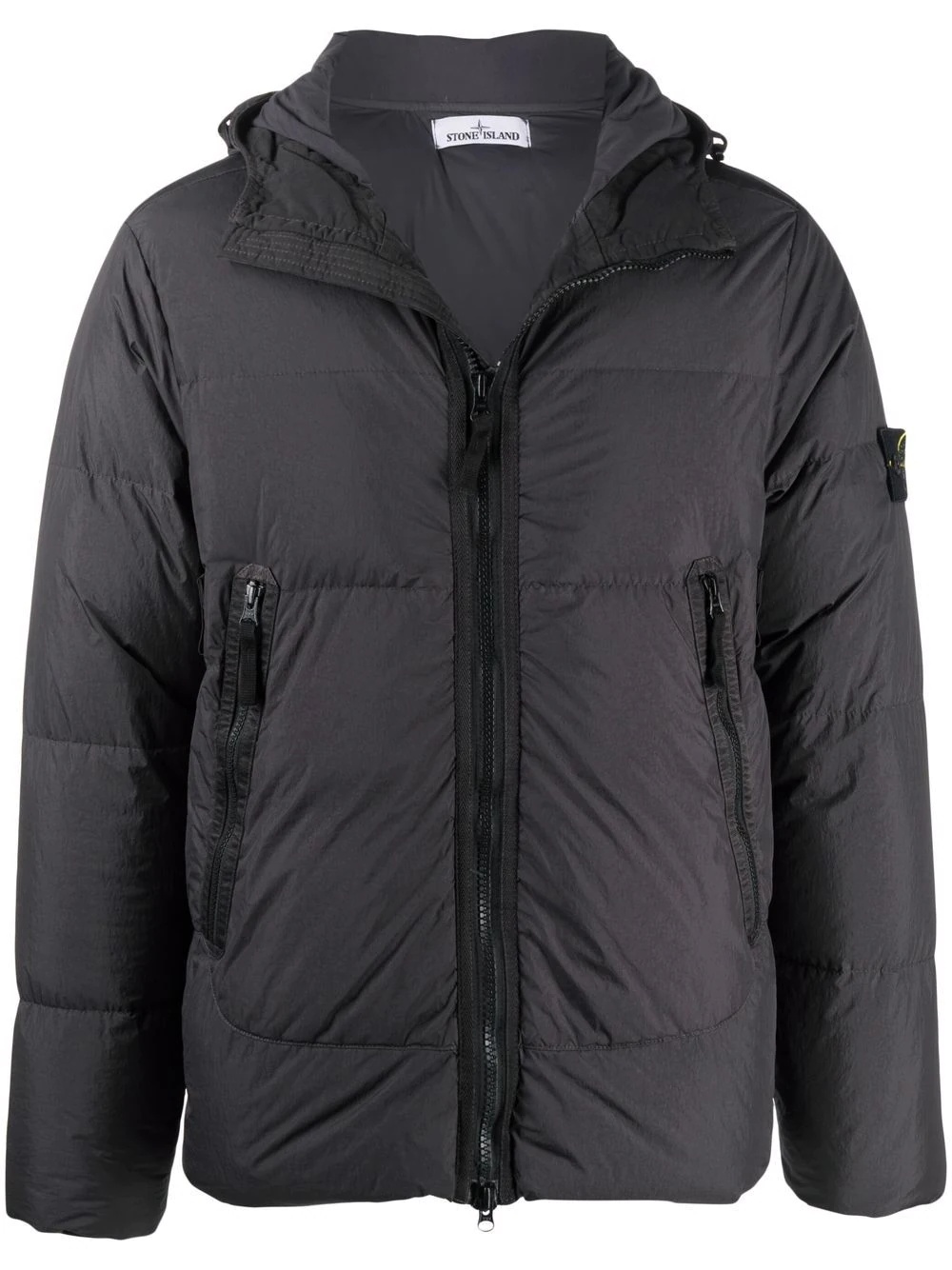 compass badge puffer jacket - 1