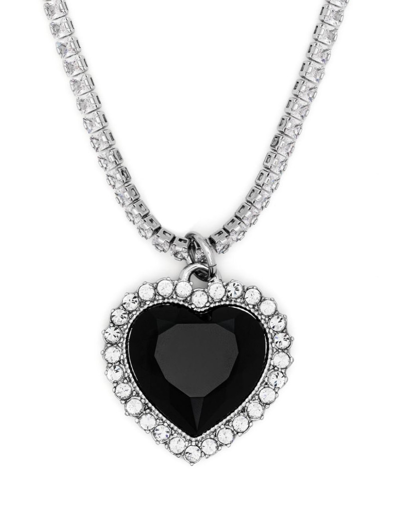 heart-pendant crystal-embellished necklace 1