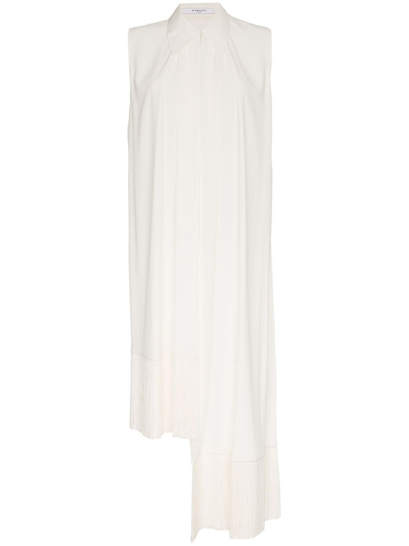 Fringe-trimmed Silk-crepe Top 1