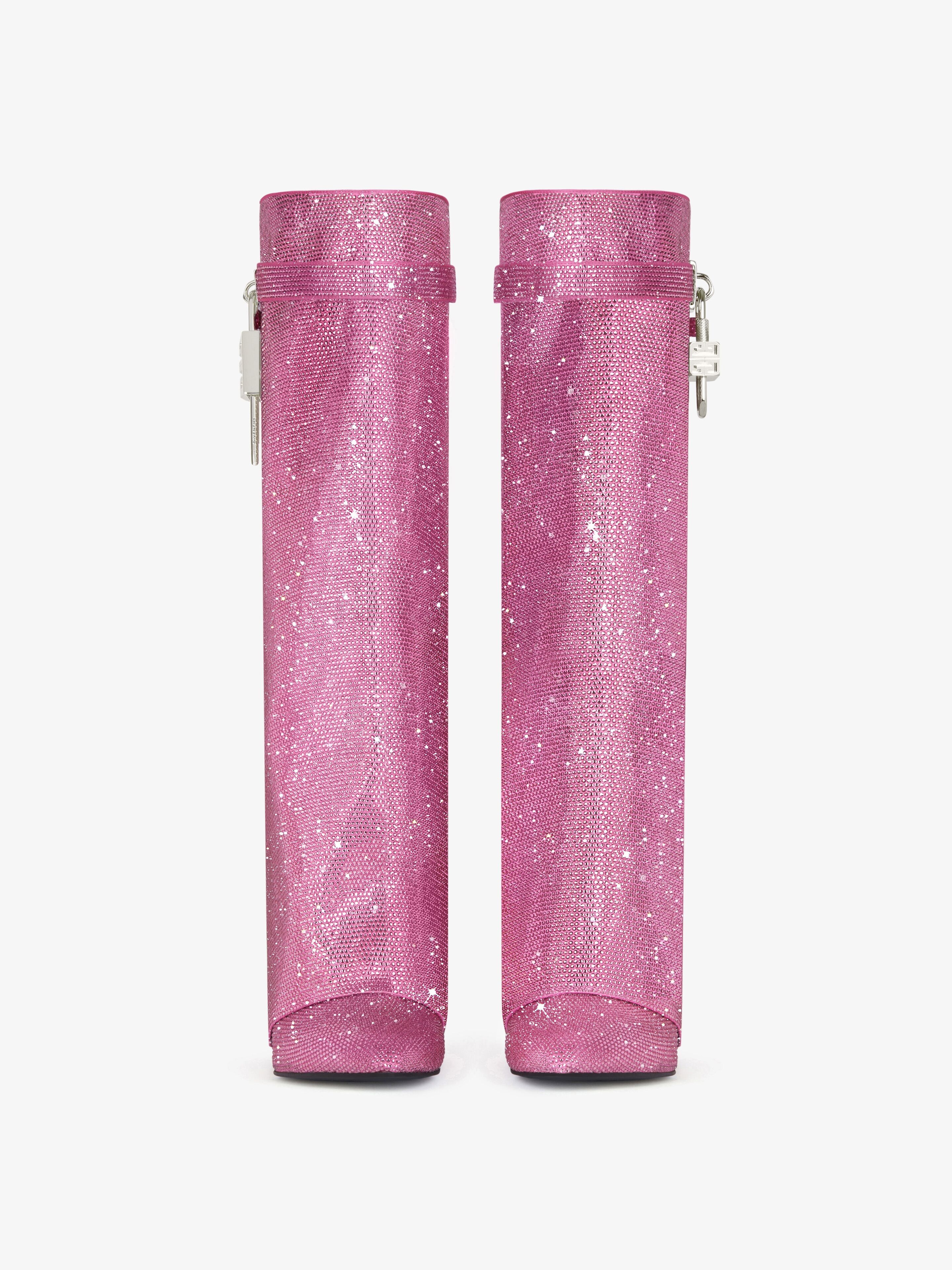 SHARK LOCK BOOTS IN SATIN WITH STRASS - 3