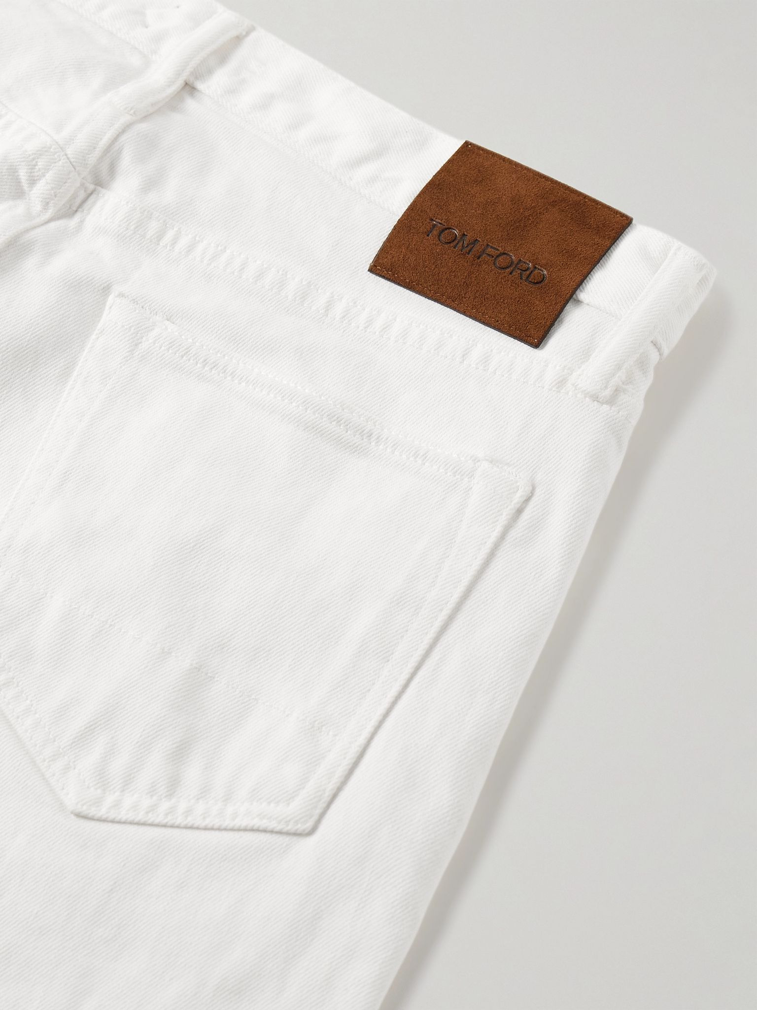 Slim-Fit Straight-Leg Selvedge Jeans Ivory - 5