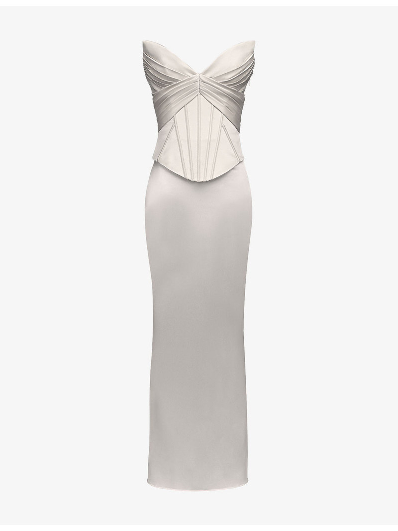 Eve Satin Corset Maxi Gown 1