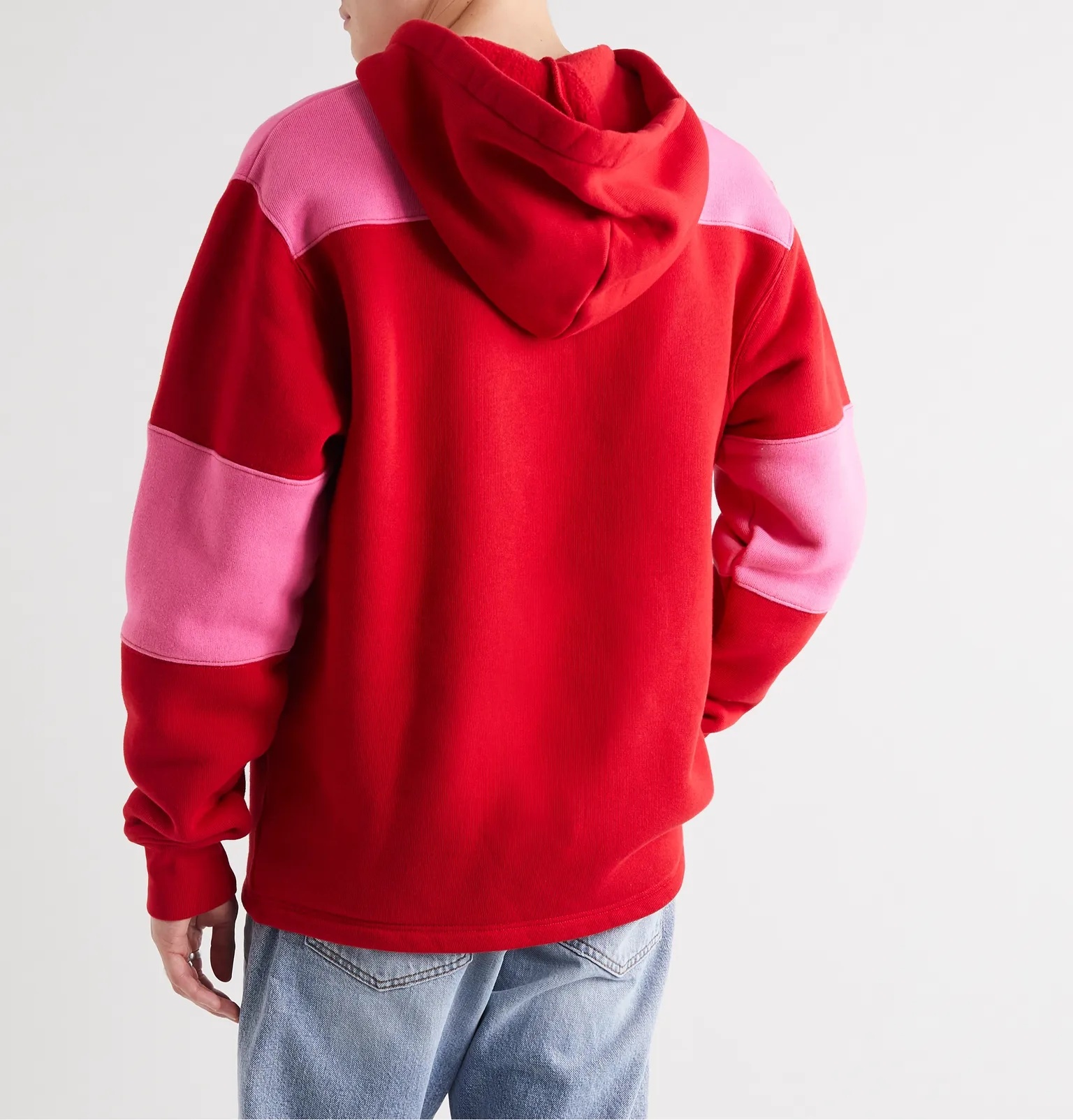 Oversized Logo-Appliquéd Striped Fleece-Back Cotton-Jersey Hoodie - 4