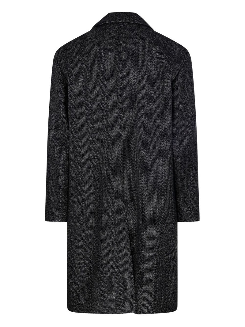 LARDINI button-fastening herringbone coat outlook